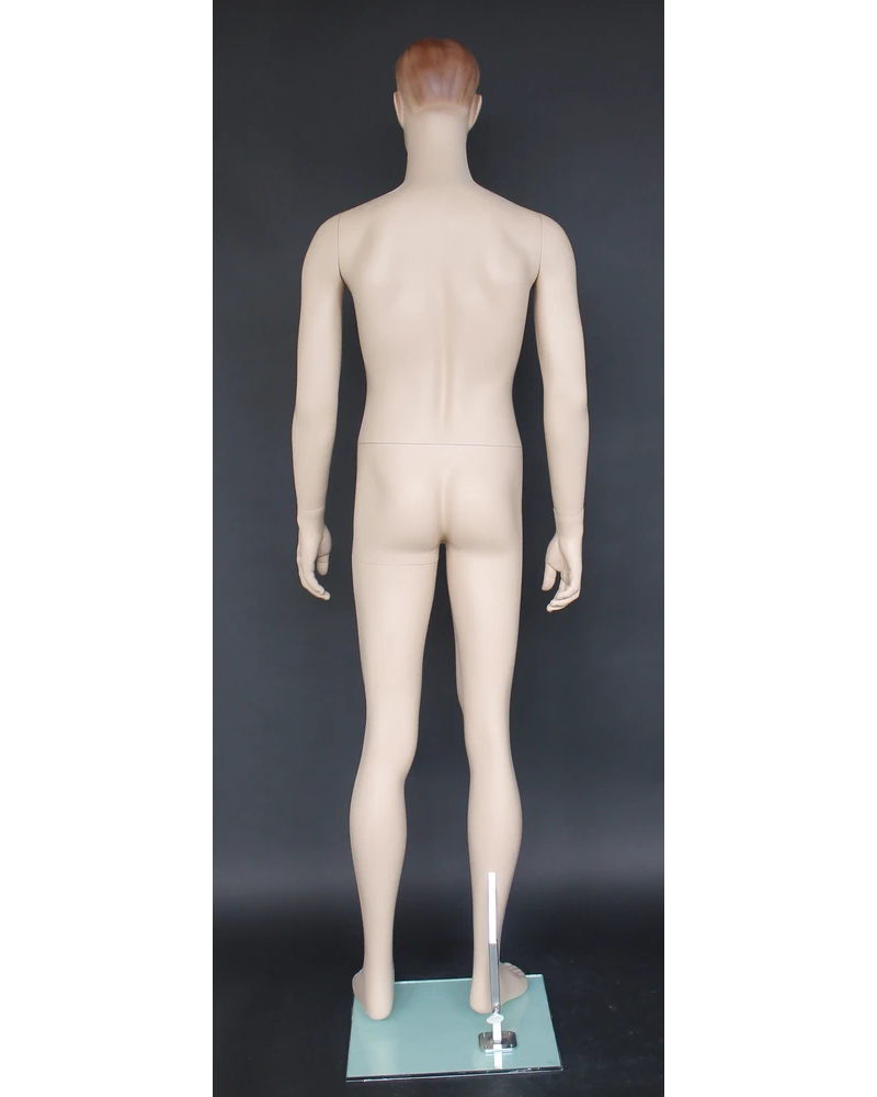 Small-size realistic male mannequin with face makeup in flesh tone, RO1-FT