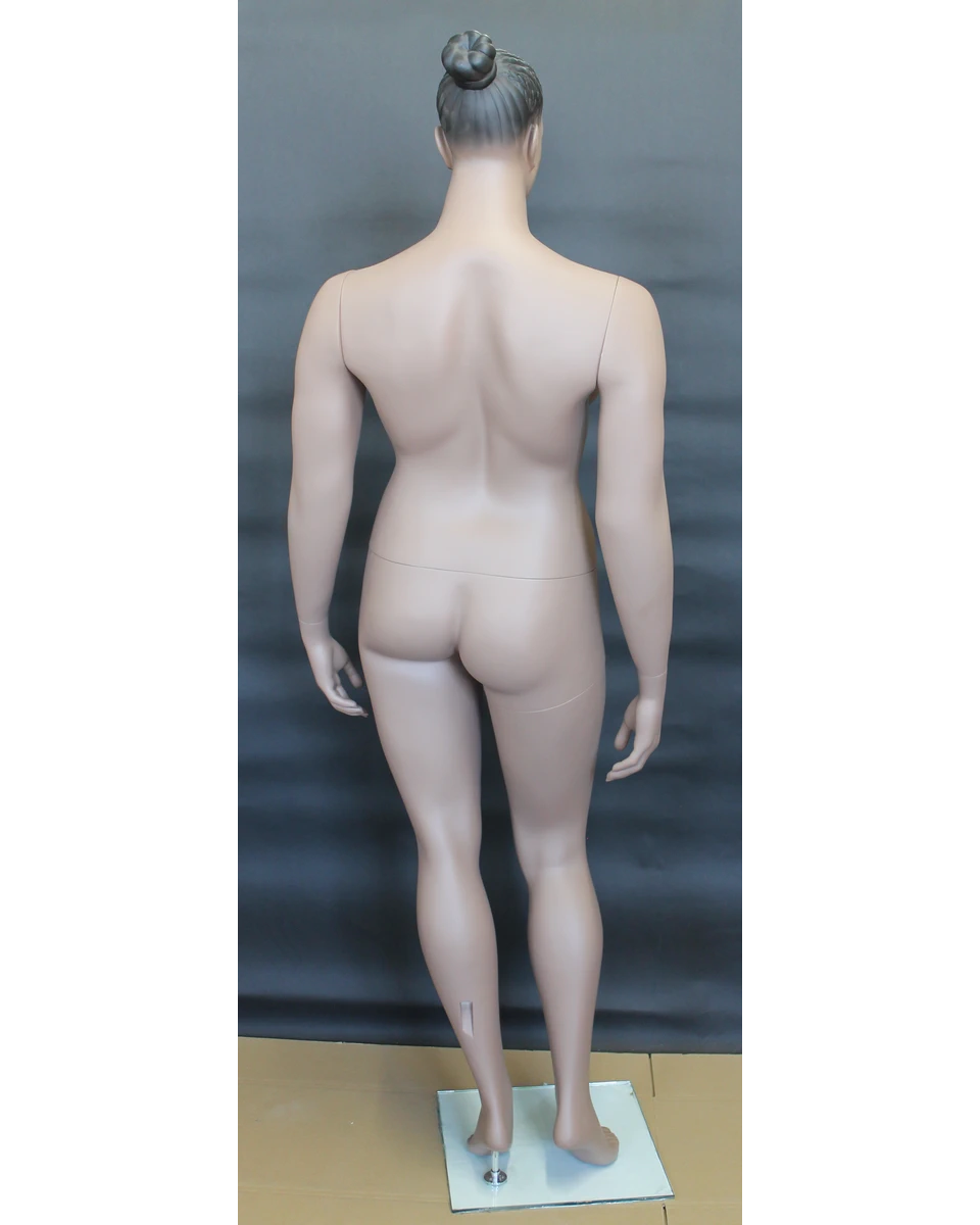 Realistic African American plus size female mannequin with molded hair, size 20, PLUS-33B