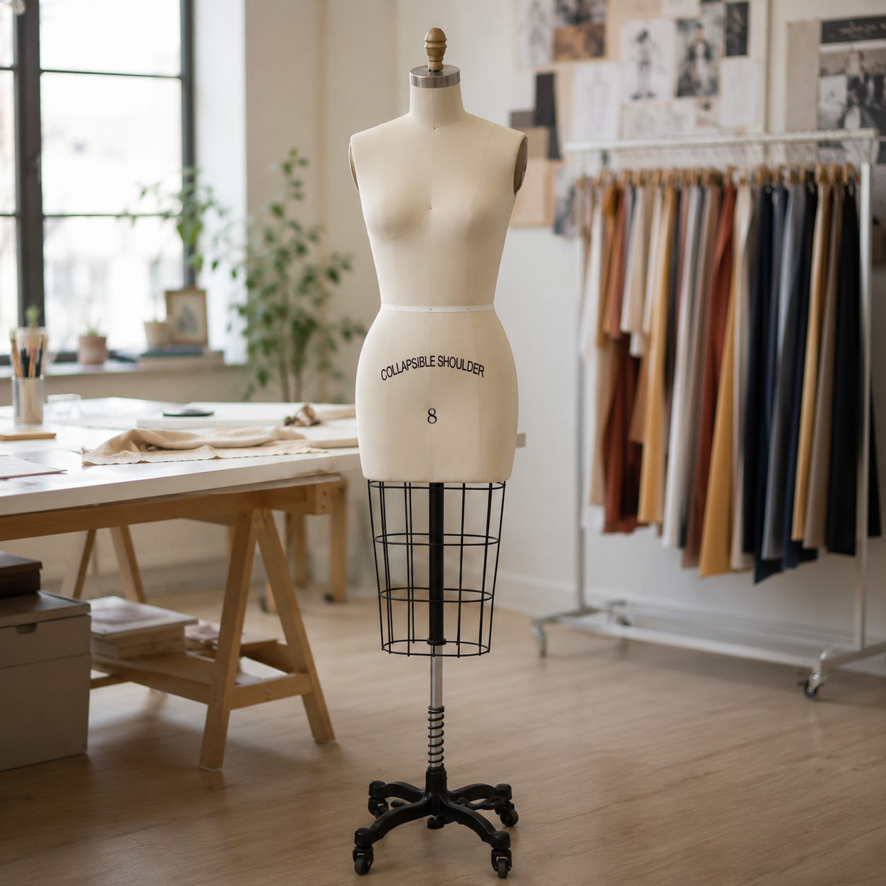 Female Professional Dress Form with Collapsible Shoulders (TMK-ST-SIZE)