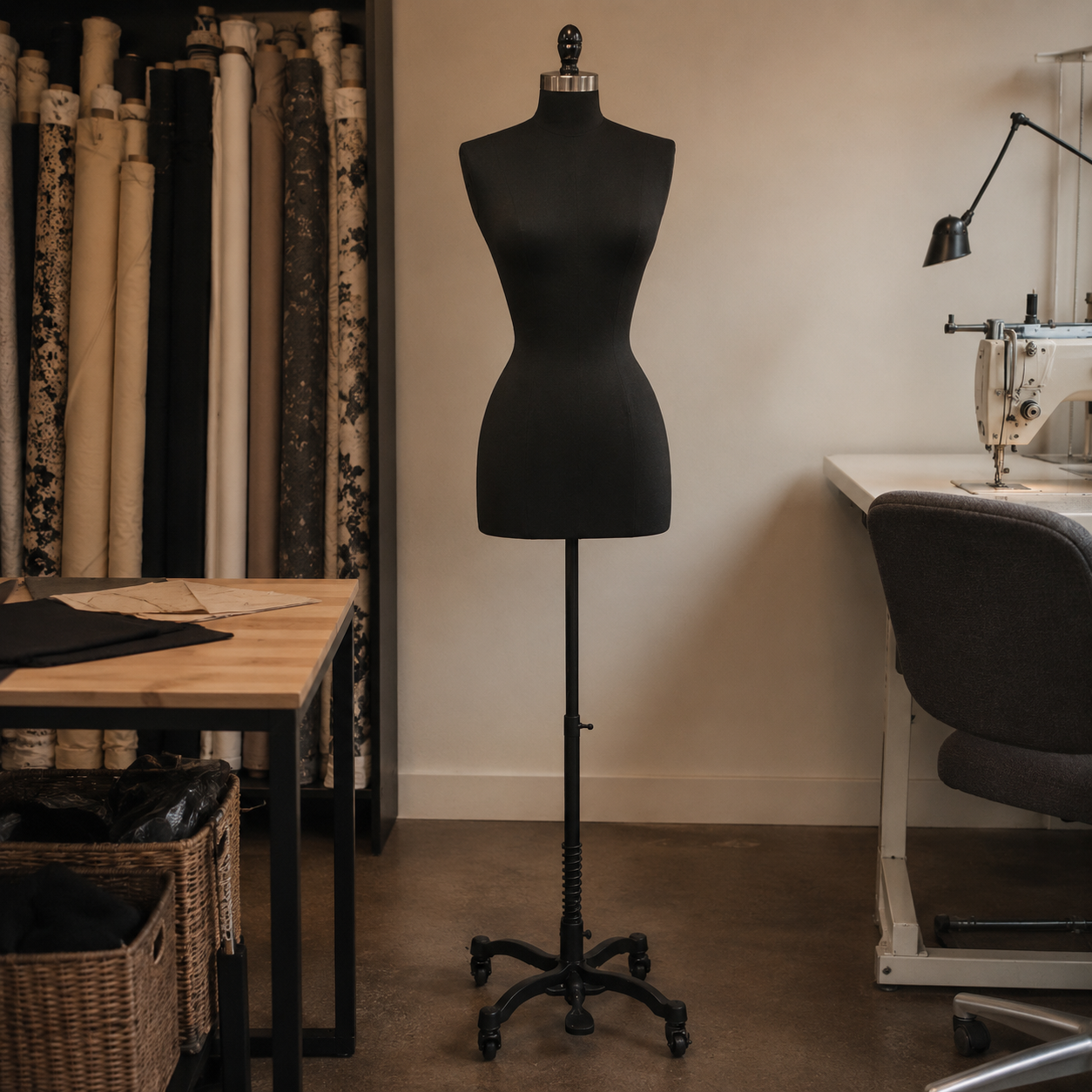 Female Dress Form with Black Rolling Base (JF-F+BS-WB02T) – The Mannequin Makers