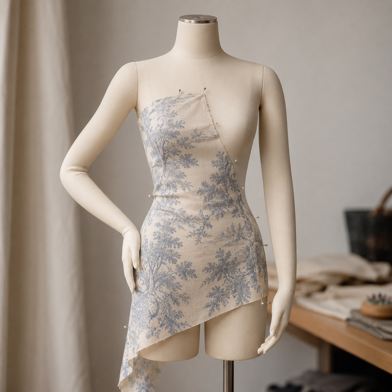 Female Pinnable Dress Form with Movable Arms (TMK-JF-F01SARM+BS-05)