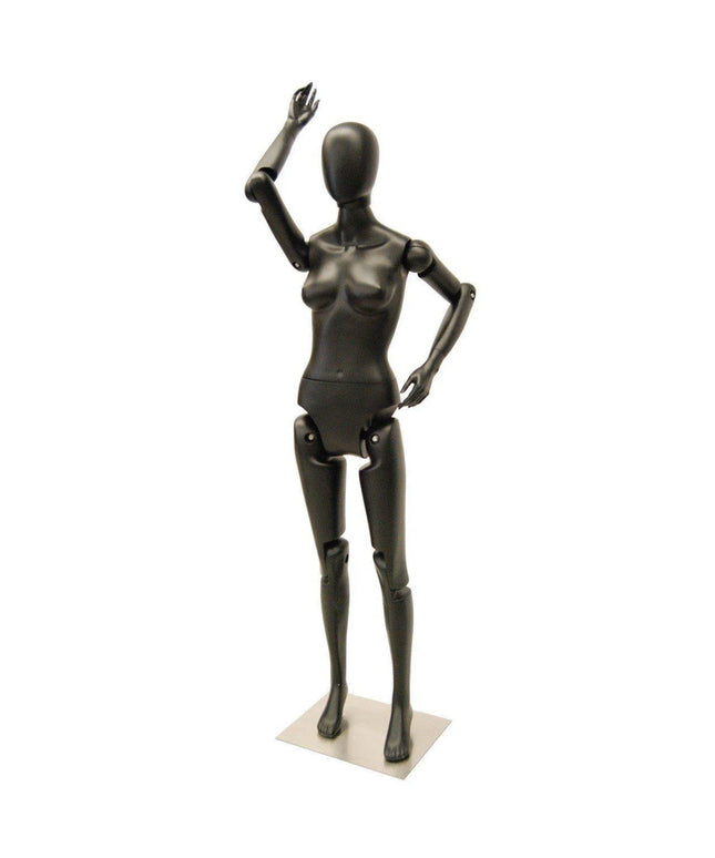 Female Black Abstract Posable Mannequin (TMK-MD-Z-FFXBEG)