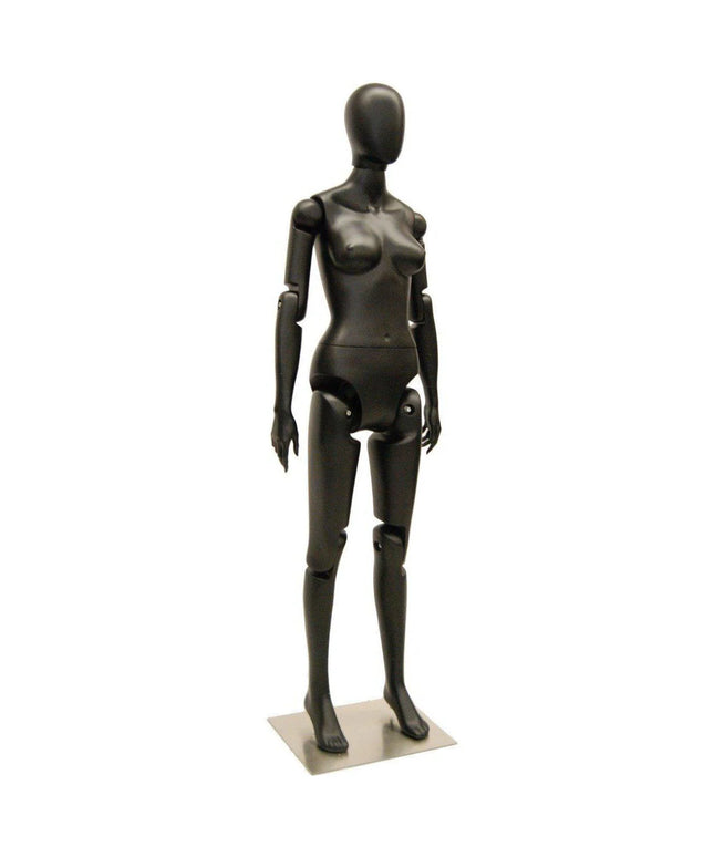 Female Black Abstract Posable Mannequin (TMK-MD-Z-FFXBEG)