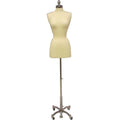 Female Dress Form with Chrome Rolling Base (TMK-JF-F+BS-WCDX)