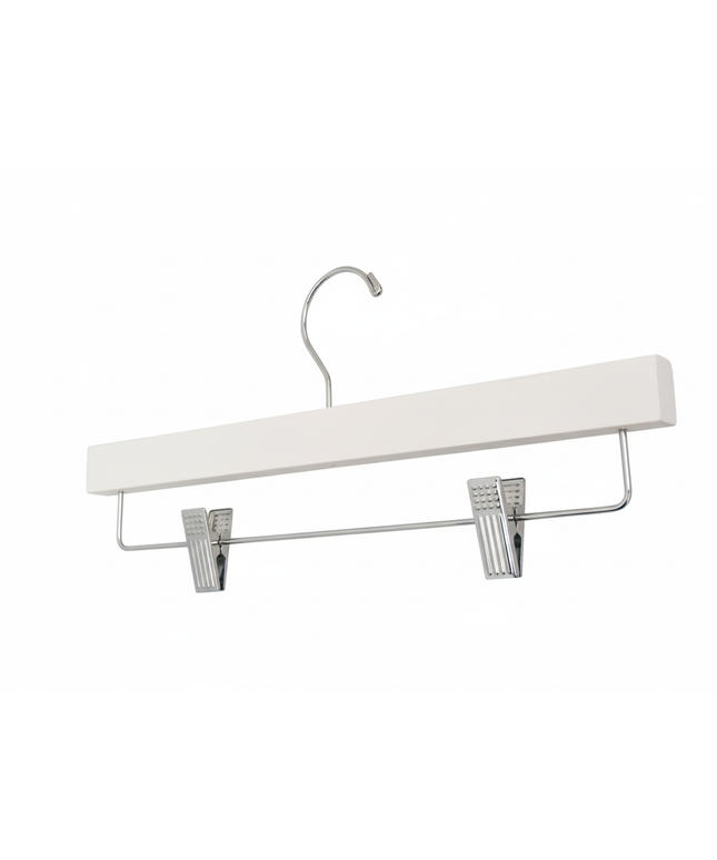14" White Wooden Pant/Skirt Hanger (TMK-HA-500WH)