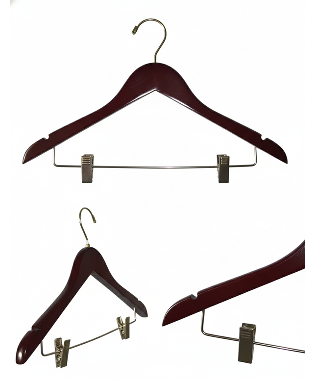 17" Wooden Suit Hanger with Clip (TMK-HA-400WA)