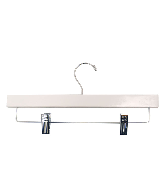 14" White Wooden Pant/Skirt Hanger (TMK-HA-500WH)