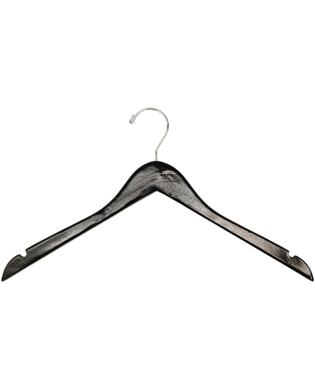 17" Black Wooden Coat Hanger (TMK-HA-600BK2)
