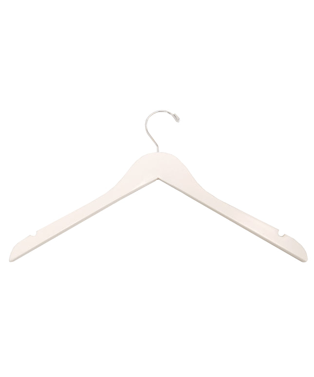 17" White Wooden Coat Hanger (TMK-HA-600WH)