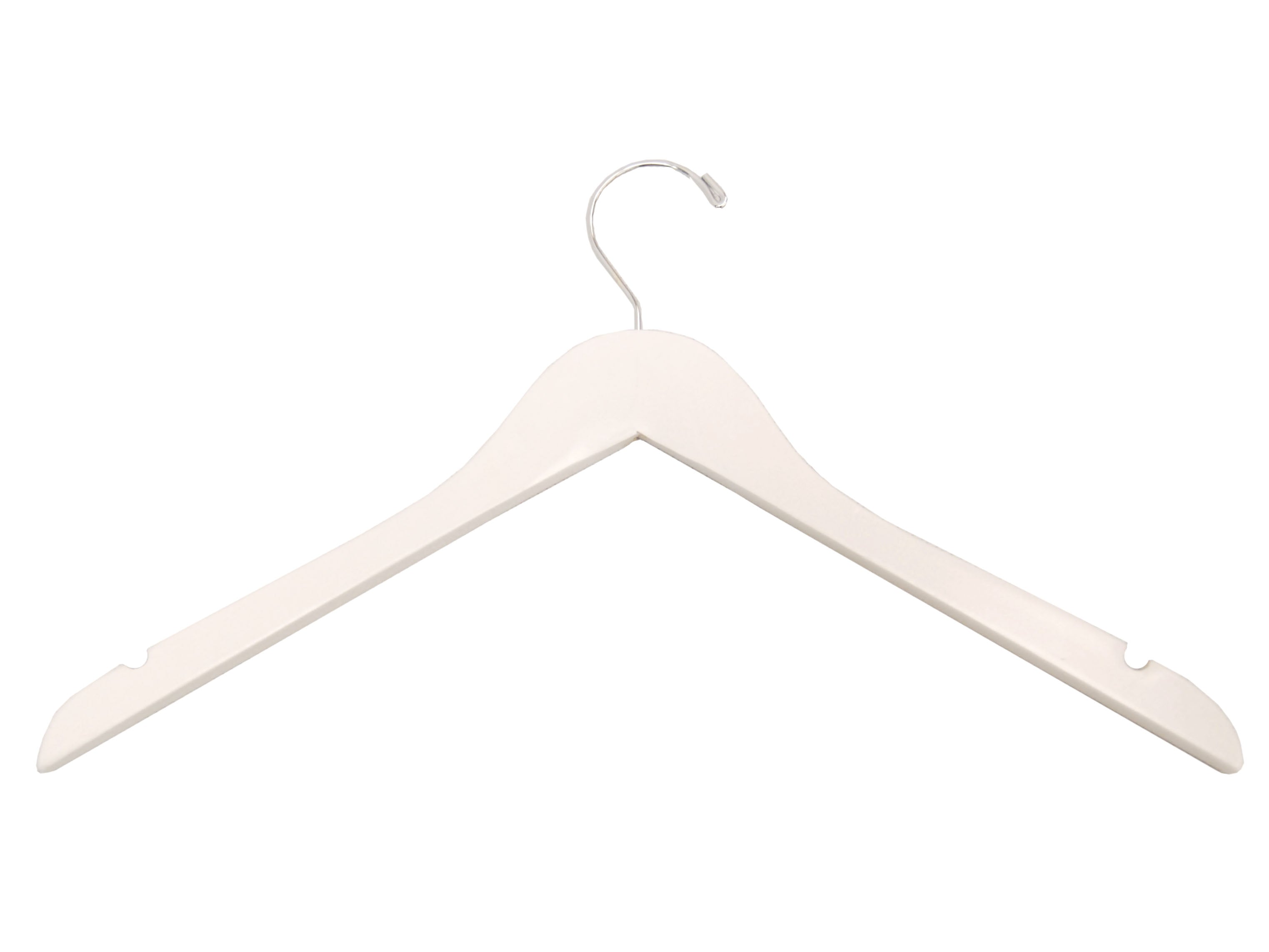 17" White Wooden Coat Hanger (TMK-HA-600WH)