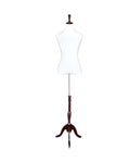 White Dress Form with Mahogany Tripod Base TMK-JF-F2/4W+BS-01NX