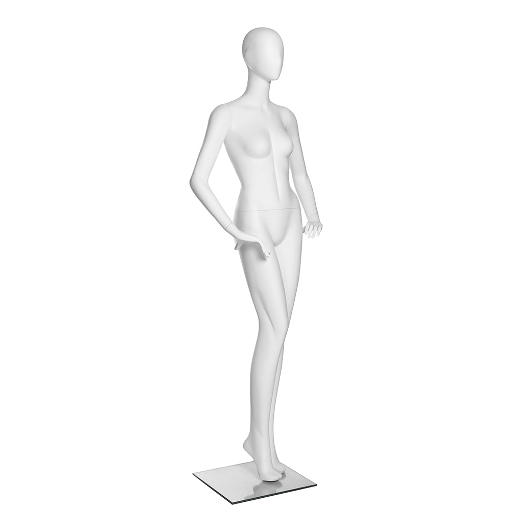 SFM02 Poised Female Mannequin in Matte White (TMK-MZ-SFM02)