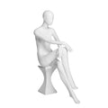 SFM03 Seated Female Mannequin with Stool — Matte White (TMK-MZ-SFM03)