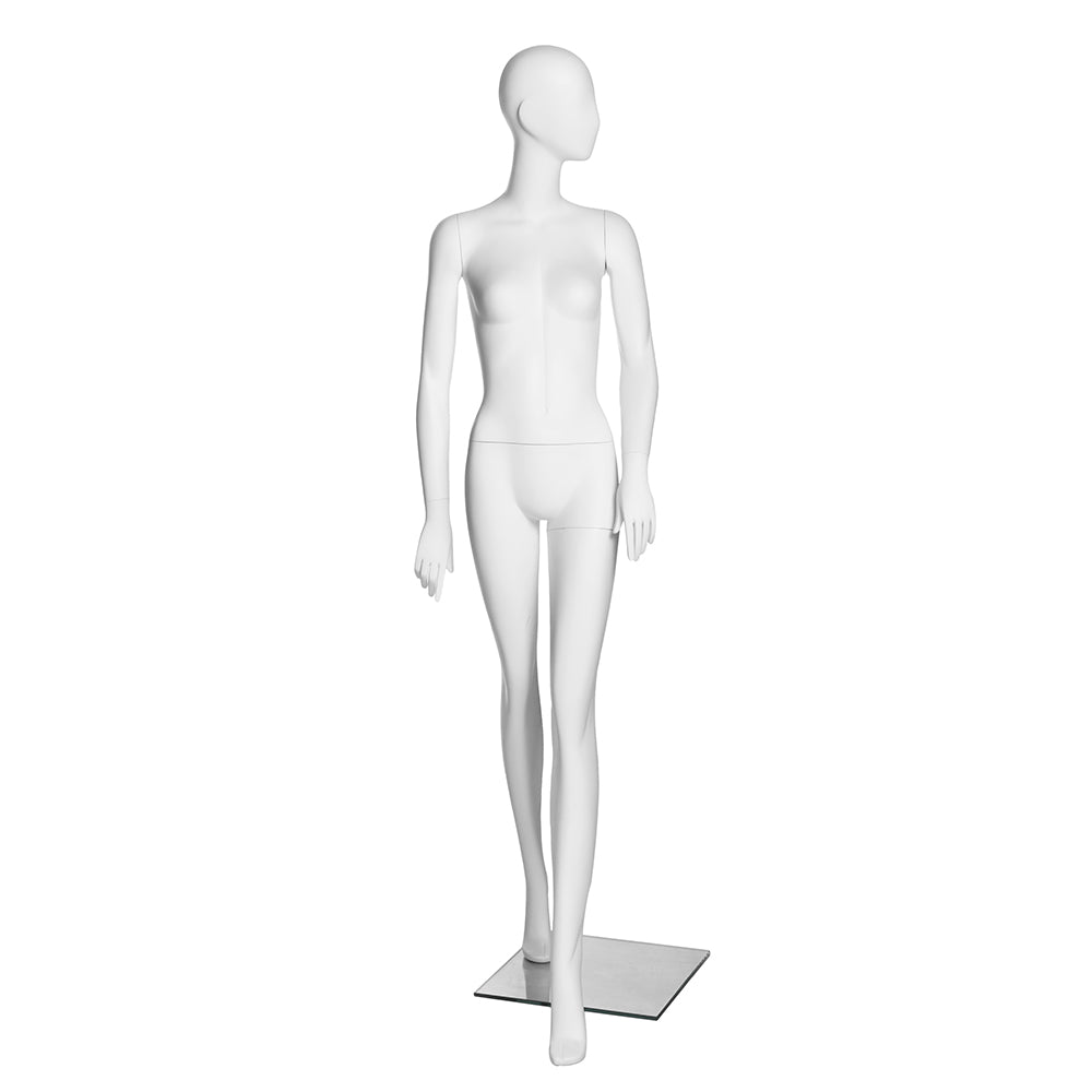 SFM05 Walking-Pose Female Mannequin in Matte White (TMK-MZ-SFM05)