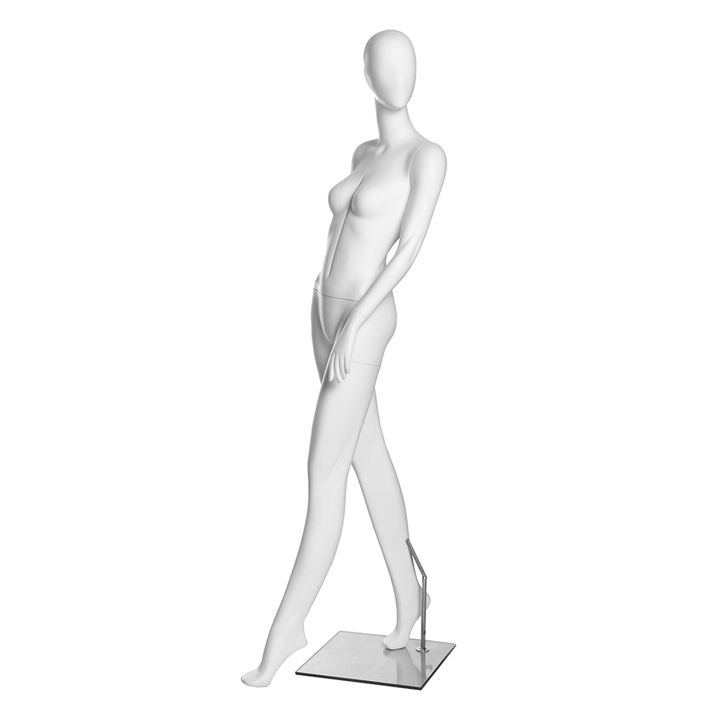 SFM05 Walking-Pose Female Mannequin in Matte White (TMK-MZ-SFM05)