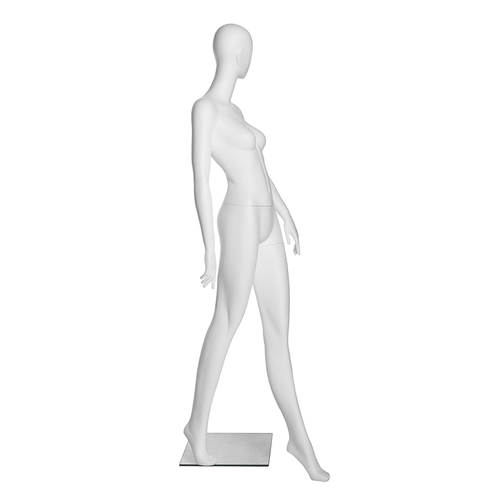 SFM05 Walking-Pose Female Mannequin in Matte White (TMK-MZ-SFM05)