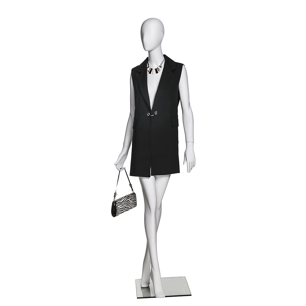 SFM06 Crossed-Leg Female Mannequin in Matte White (TMK-MZ-SFM06)