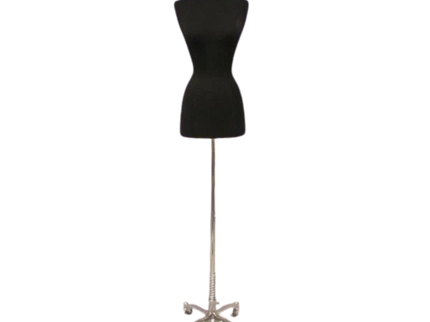 Female Dress Form with Chrome Rolling Base (TMK-JF-F+BS-WCDX)
