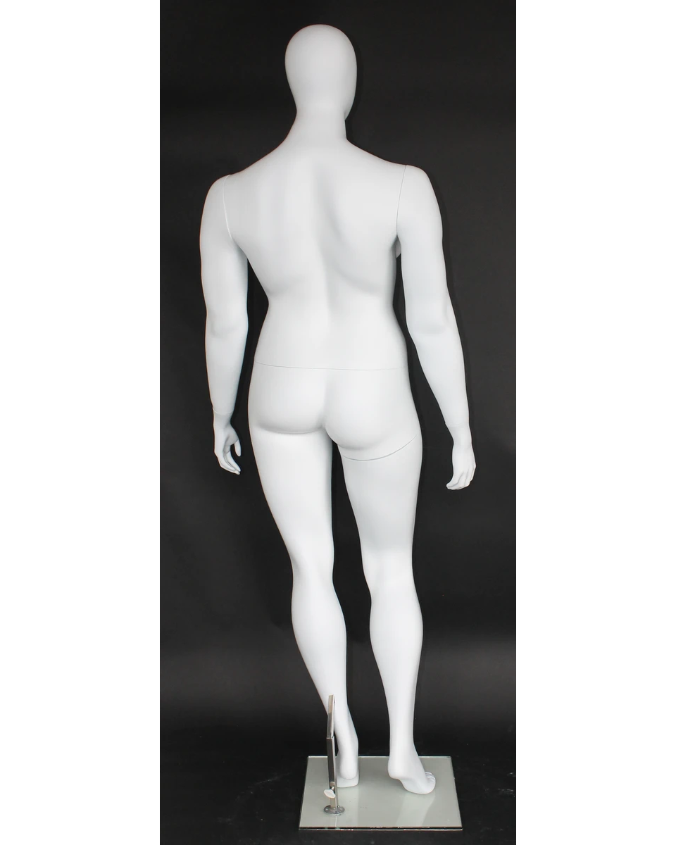 Contoured S-curve plus size egghead female mannequin in matte white
