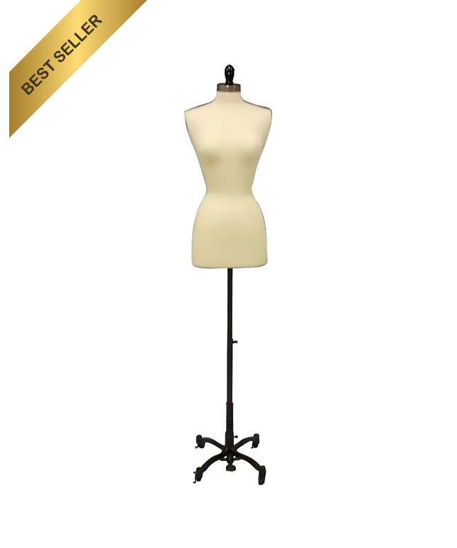 Female Dress Form with Black Rolling Base (JF-F+BS-WB02T)