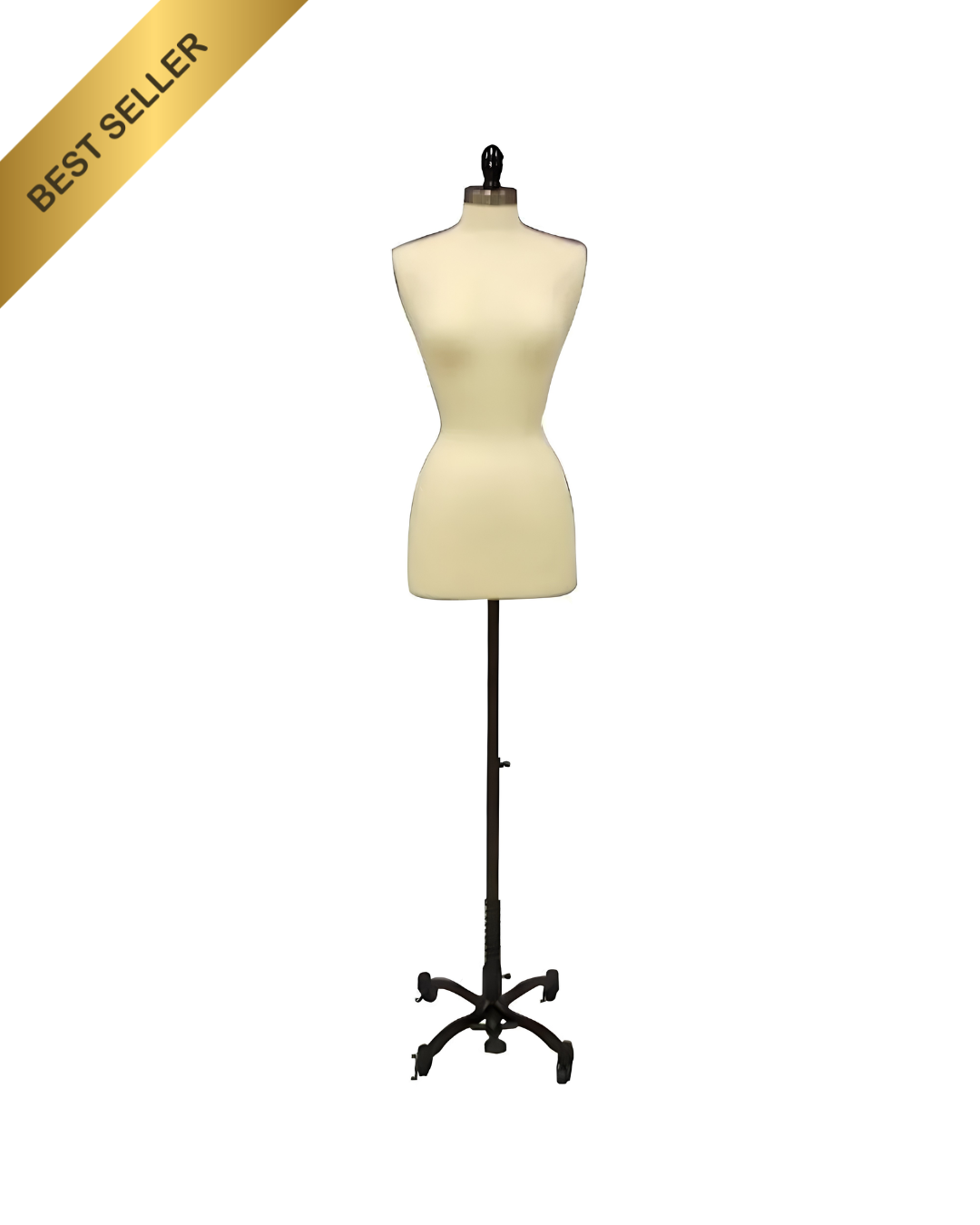 Female Dress Form with Black Rolling Base (JF-F+BS-WB02T), White / 2/4