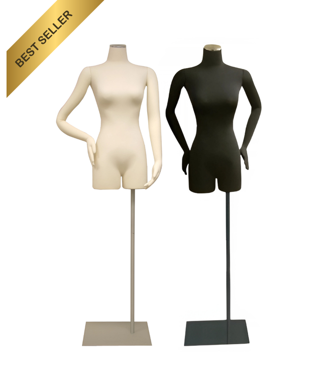Female Pinnable Dress Form with Movable Arms (TMK-JF-F01SARM+BS-05)