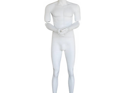 Male Egghead Mannequin with Movable Elbows TMK-SFM38E-WT