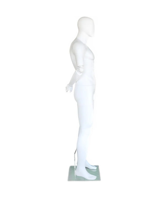 Male Egghead Mannequin with Movable Elbows TMK-SFM38E-WT