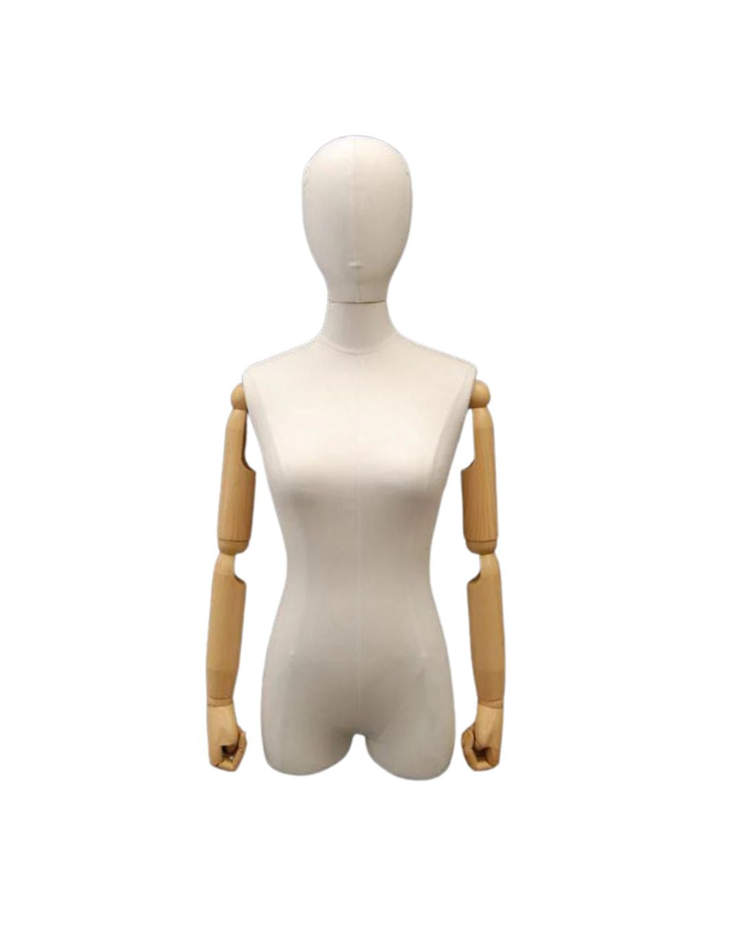 Female Pure White Linen Dress Form with Arms (TMK-JF-F1WLARM+BS-05)