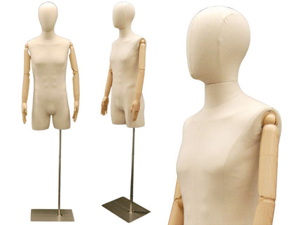 Male Display Dress Form with Arms and Head (TMK-JF-M2LARM)