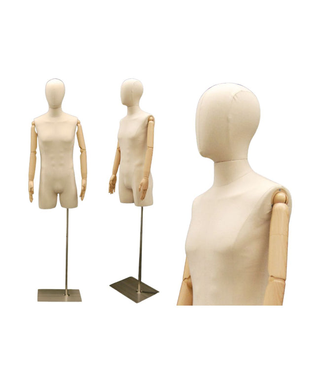 Male Display Dress Form with Arms and Head (TMK-JF-M2LARM)