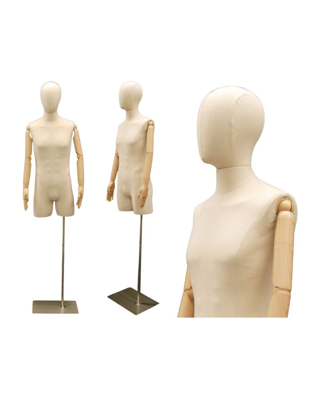 Male Display Dress Form with Arms and Head (TMK-JF-M2LARM)