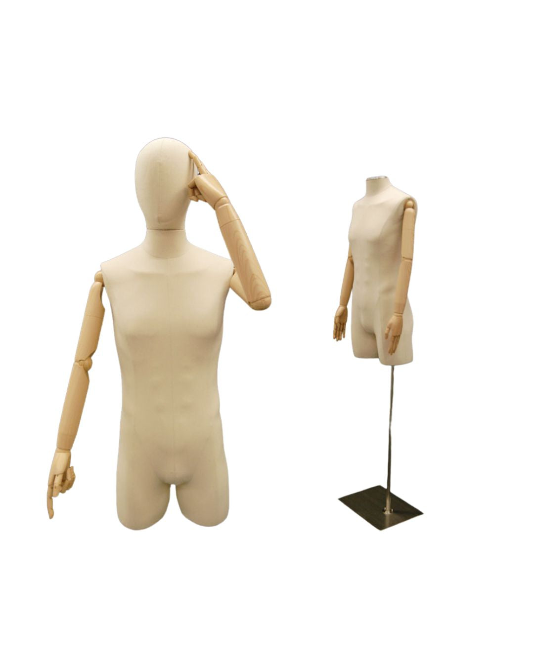 Male Display Dress Form with Arms and Head (TMK-JF-M2LARM)