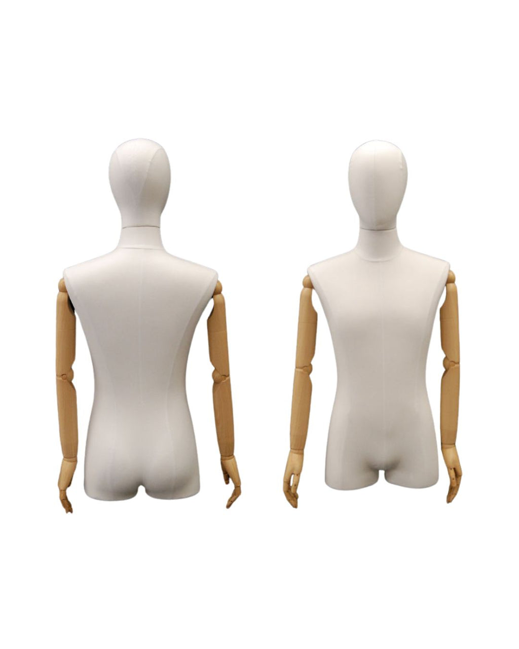 Male Pure White Linen Dress Form with Arms (TMK-M1WLARM)