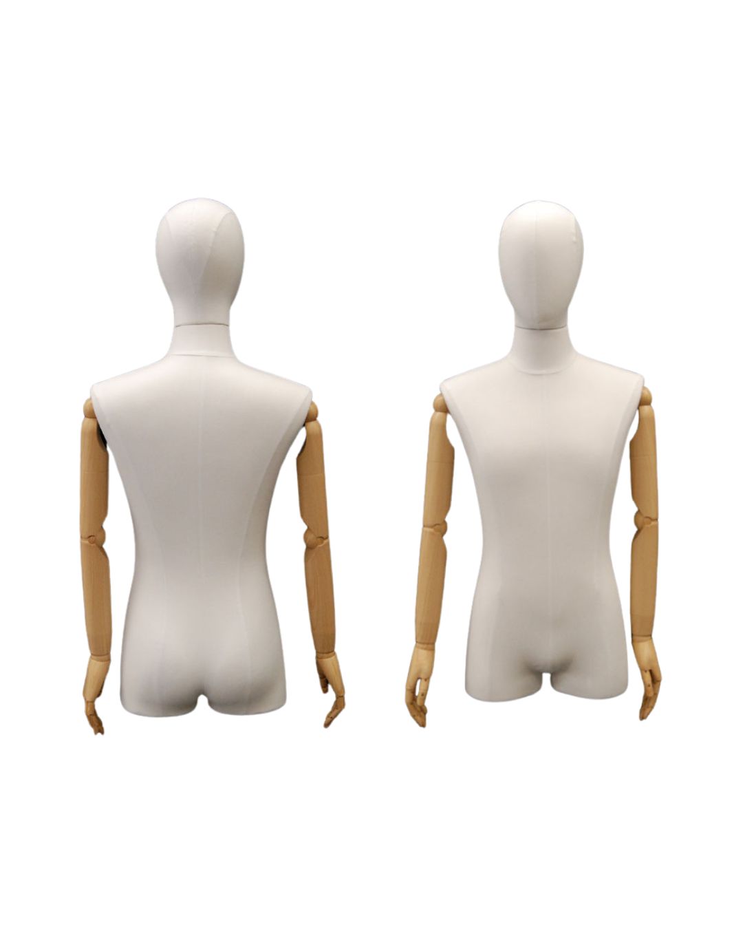 Male Pure White Linen Dress Form with Arms (TMK-M1WLARM)