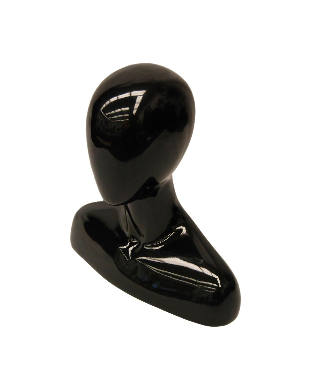 Abstract Female Black Glossy Mannequin Head (TMK-MD-FEGGB)