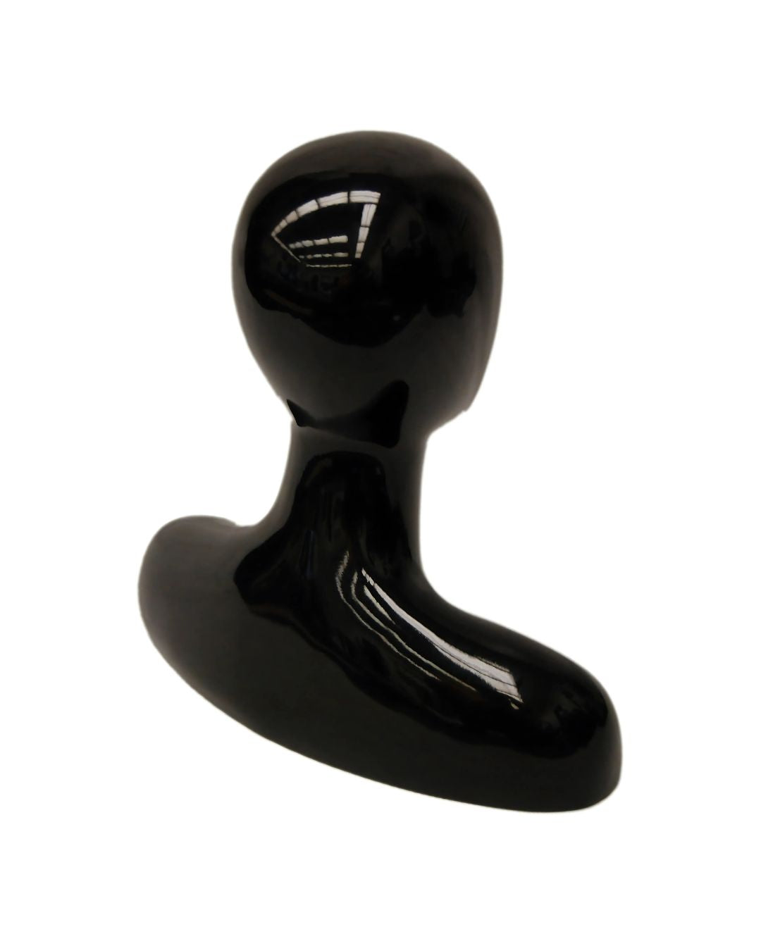 Abstract Female Black Glossy Mannequin Head (TMK-MD-FEGGB)