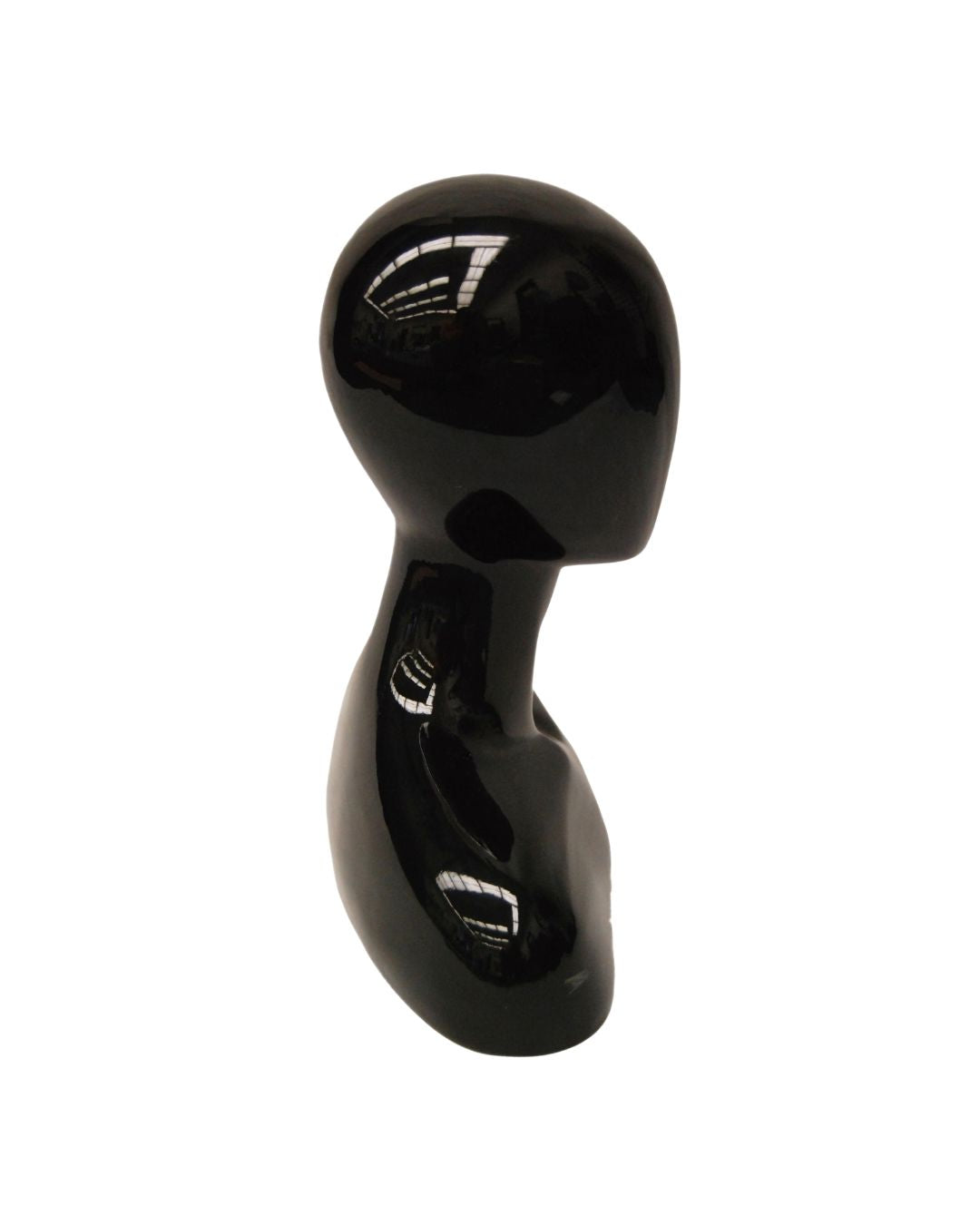 Abstract Female Black Glossy Mannequin Head (TMK-MD-FEGGB)