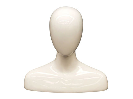 Male White Egghead Mannequin Head (TMK-MD-MEGGW)