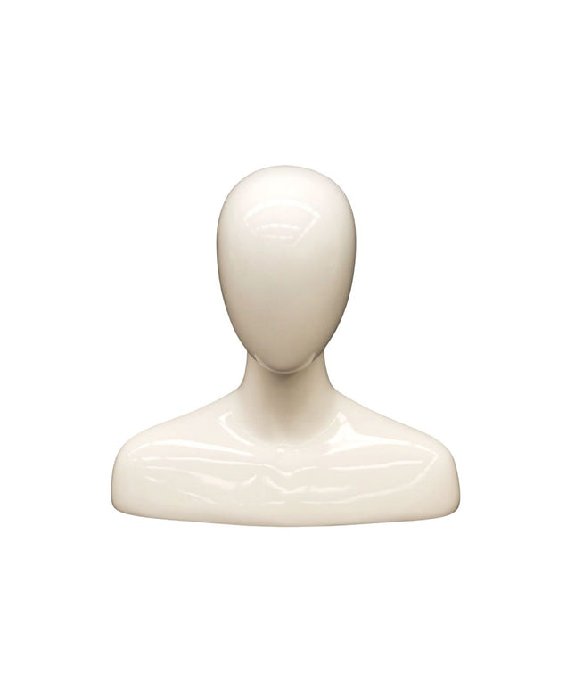 Male White Egghead Mannequin Head (TMK-MD-MEGGW)
