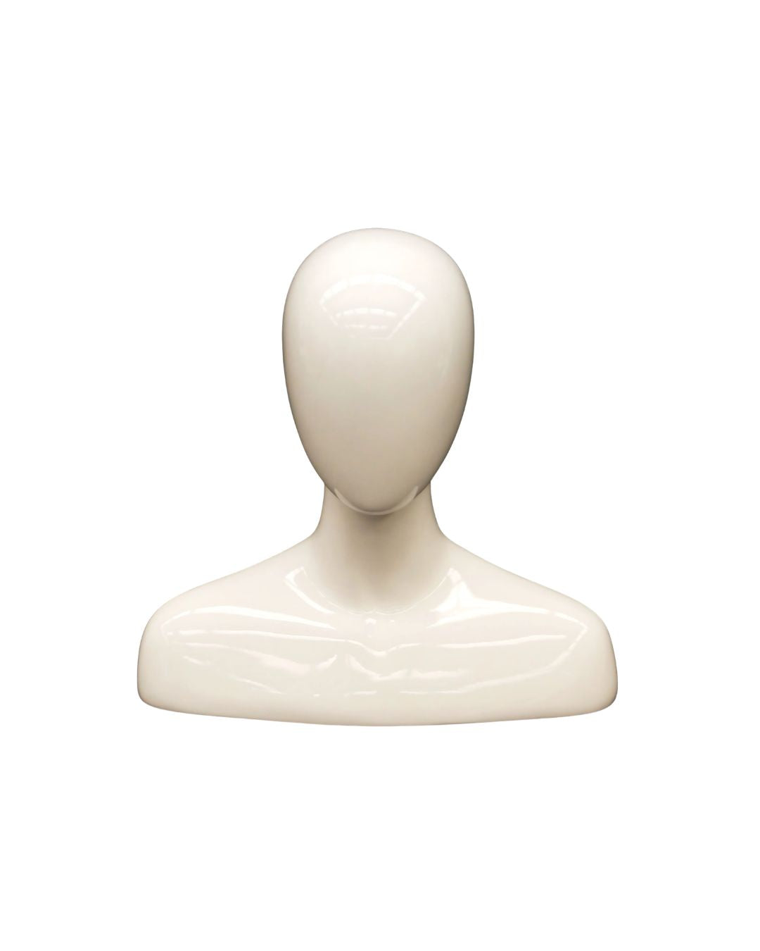 Male White Egghead Mannequin Head (TMK-MD-MEGGW)