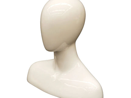 Male White Egghead Mannequin Head (TMK-MD-MEGGW)