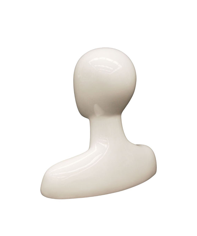 Male White Egghead Mannequin Head (TMK-MD-MEGGW)