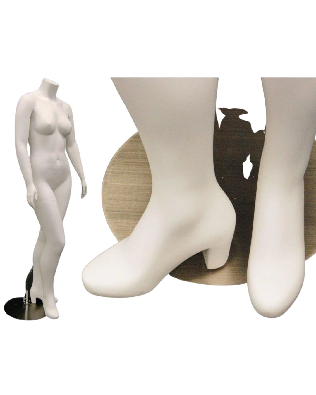 Plus Size Female Display Mannequin - No Head (TMK-MD-PLUSBW2)