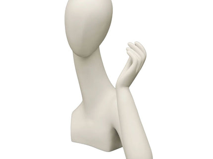 Egghead White Female Mannequin Head only with Hand (TMK-MD-SHAND1)