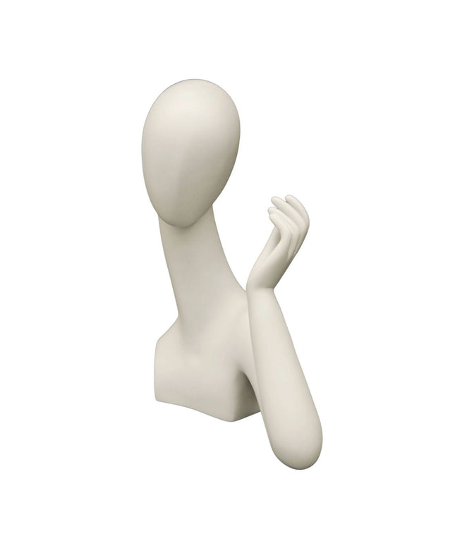 Egghead White Female Mannequin Head only with Hand (TMK-MD-SHAND1)