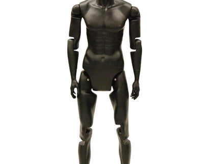Black Abstract Posable Mannequin - Male (TMK-MD-Z-MFXBEG)
