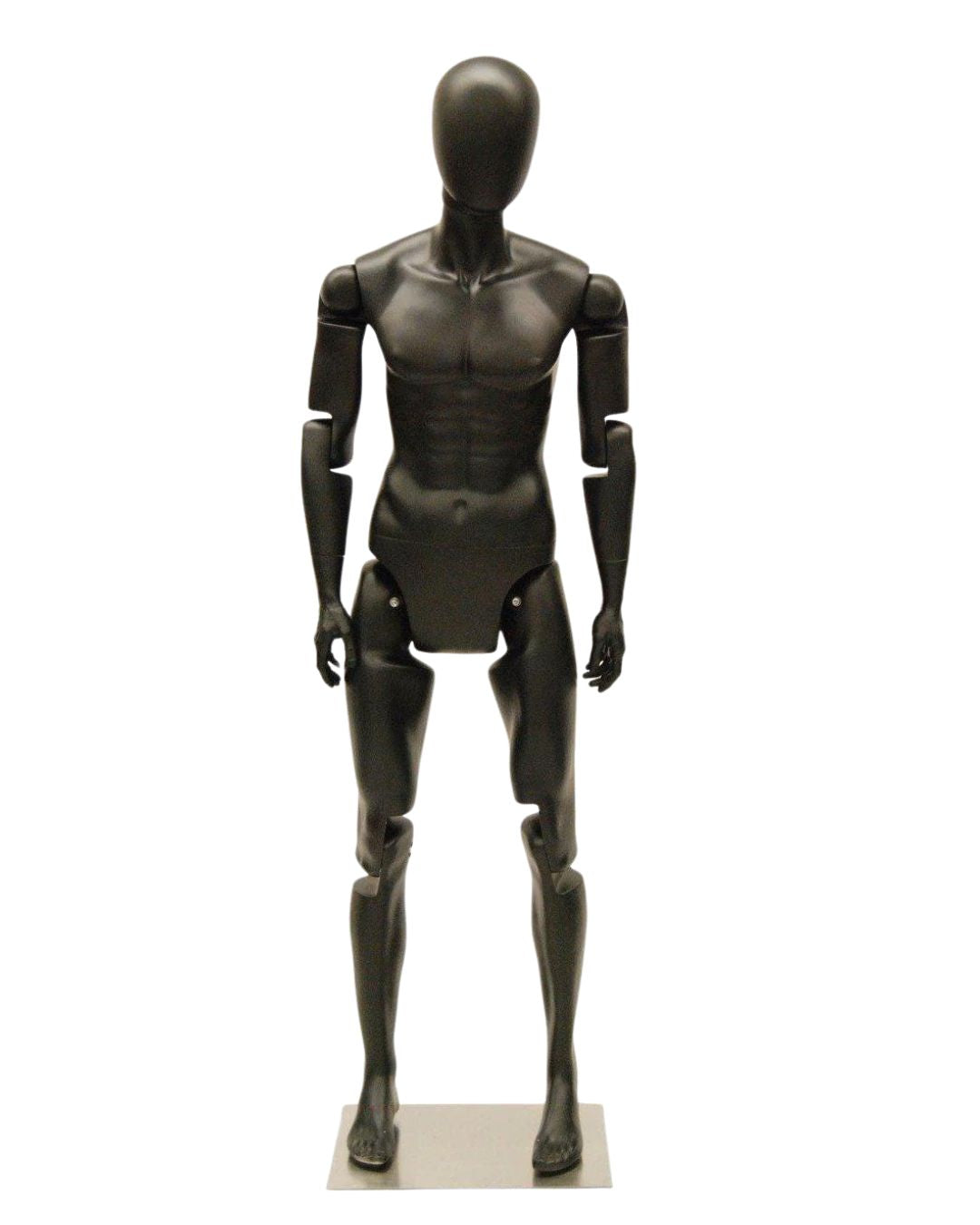 Black Abstract Posable Mannequin - Male (TMK-MD-Z-MFXBEG)