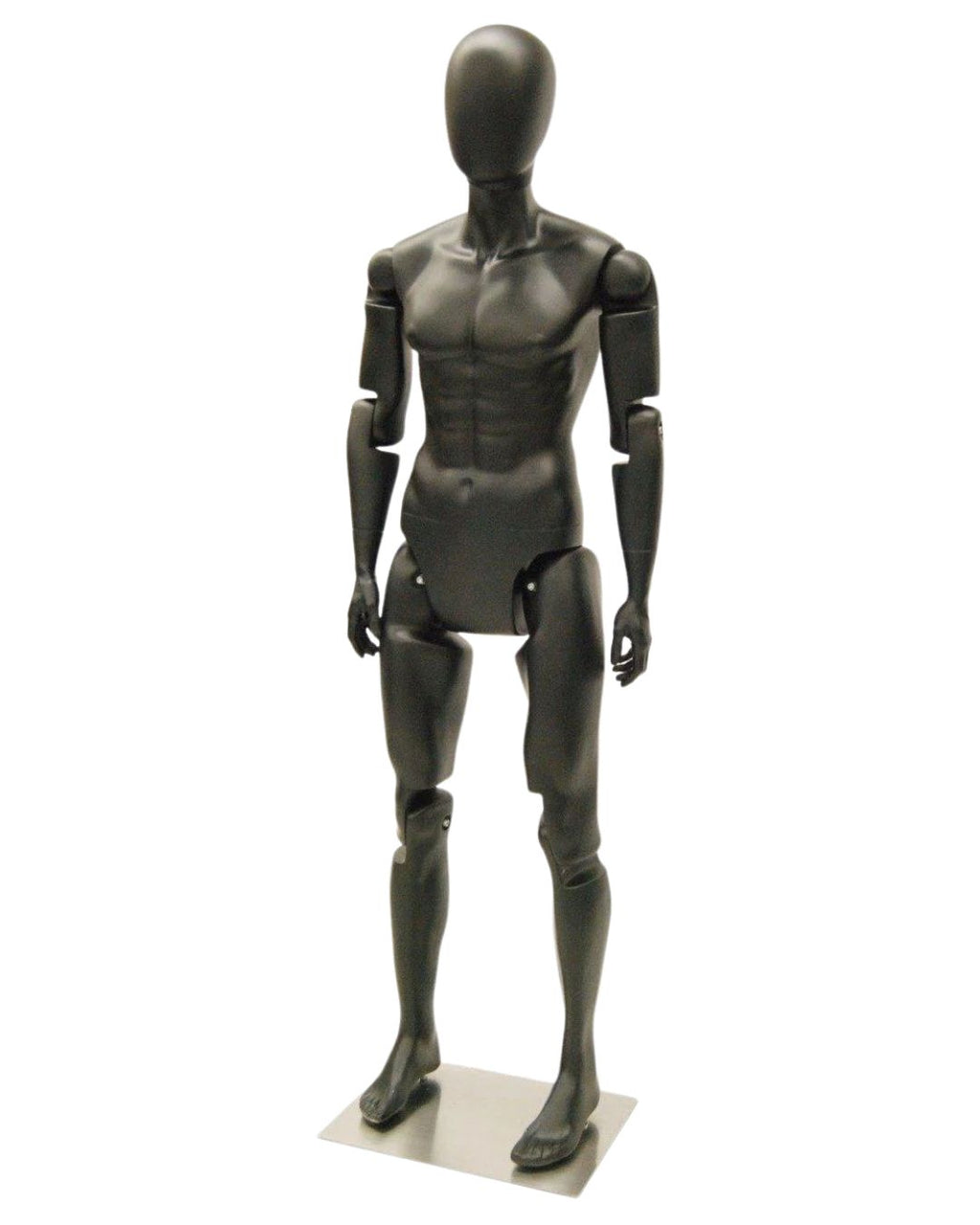Black Abstract Posable Mannequin - Male (TMK-MD-Z-MFXBEG)