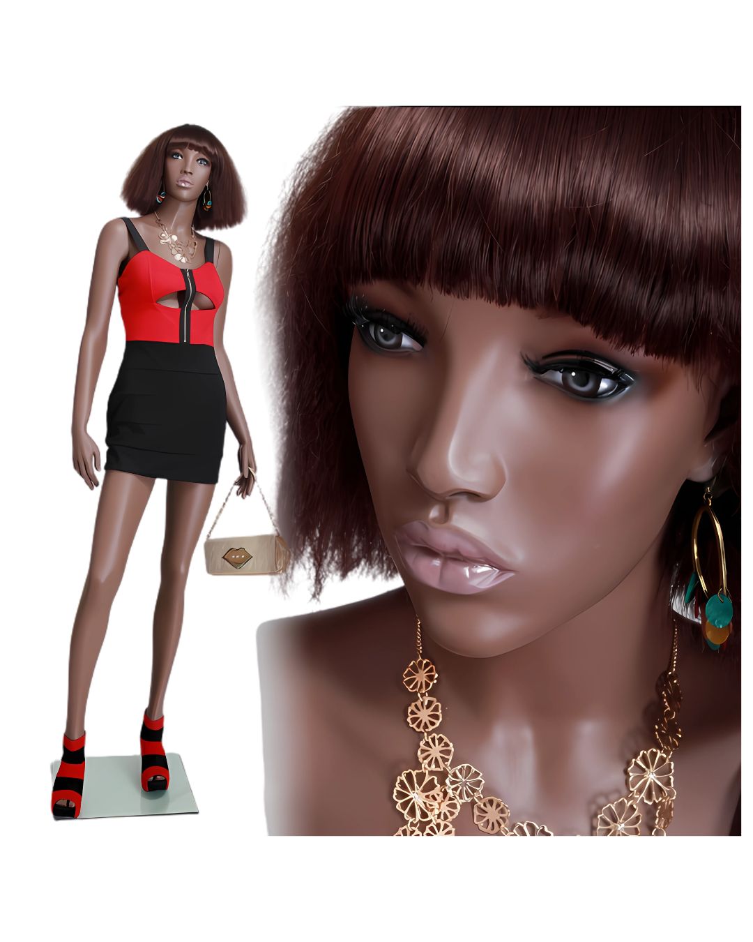 Rich Brown Finish Female Mannequin  (TMK-MZ-MYA1)